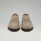 Men's Beige Suede Penny Loafers