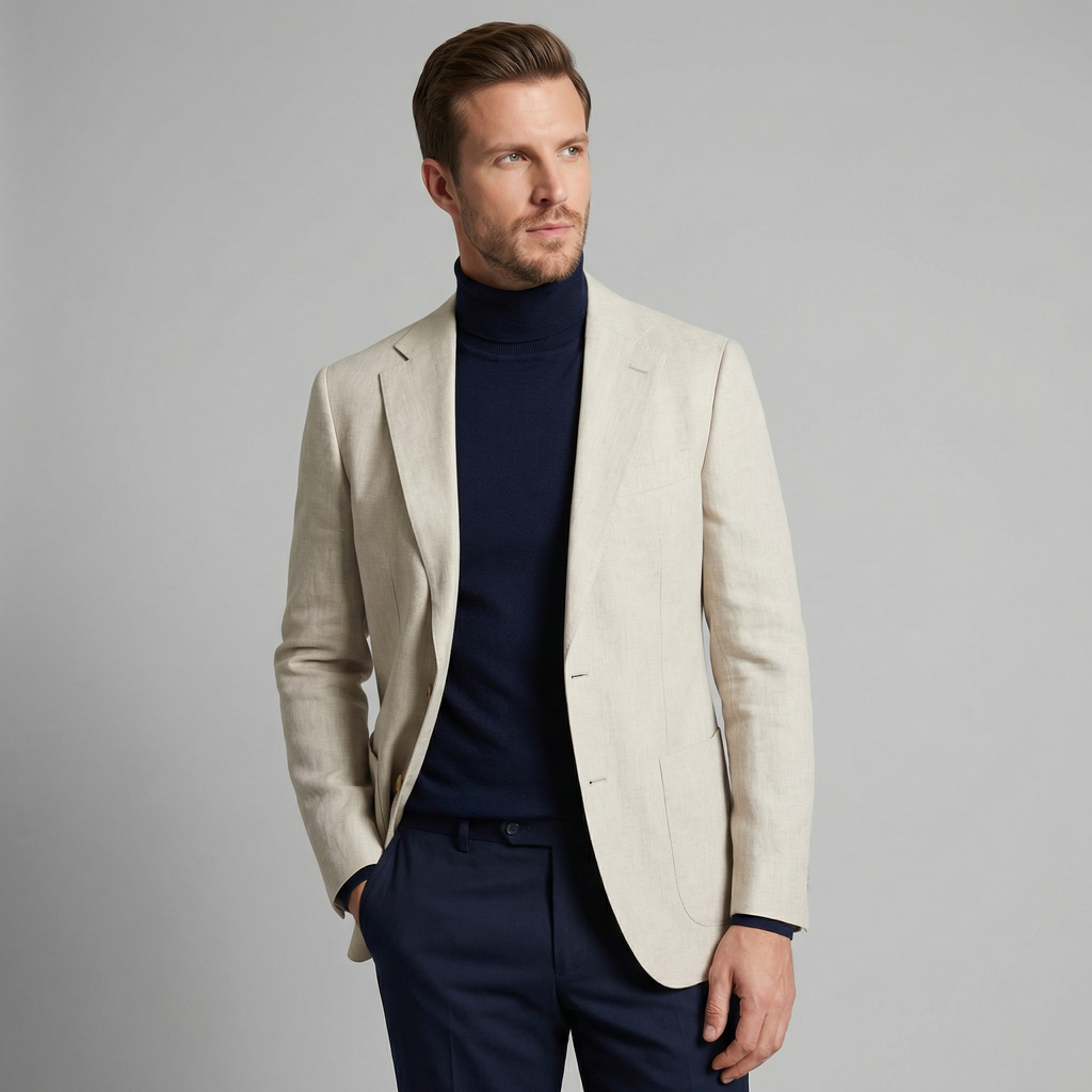 Men's Casual Linen Blazer Jacket