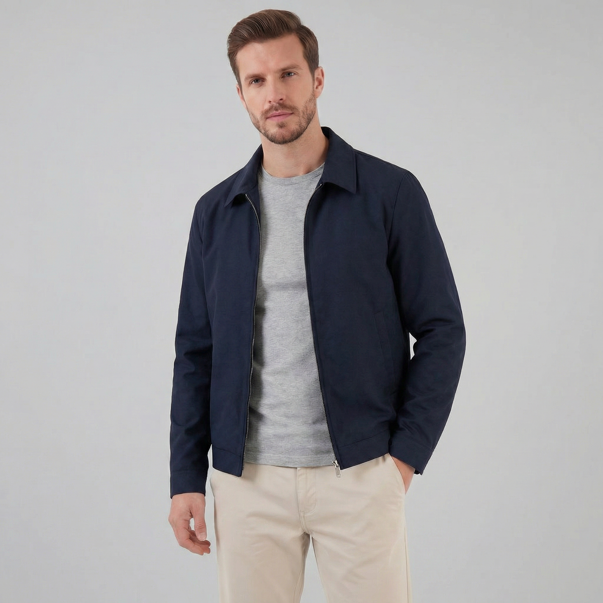 Men's Classic Collar Mid-Season Jacket
