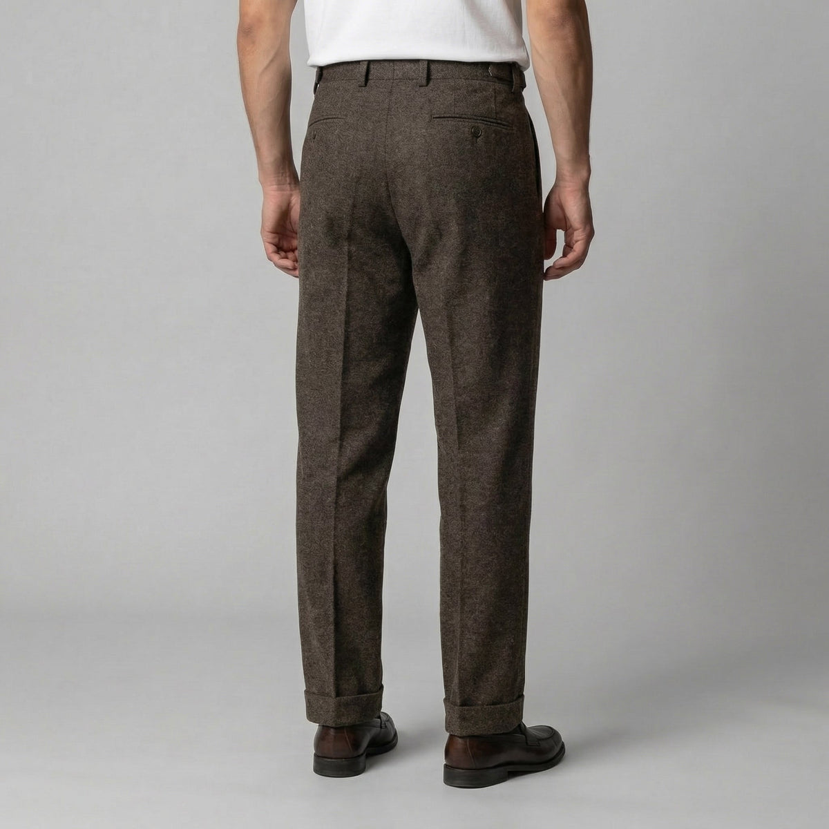 Men's Elegant Pleated Trousers with Side Adjuster