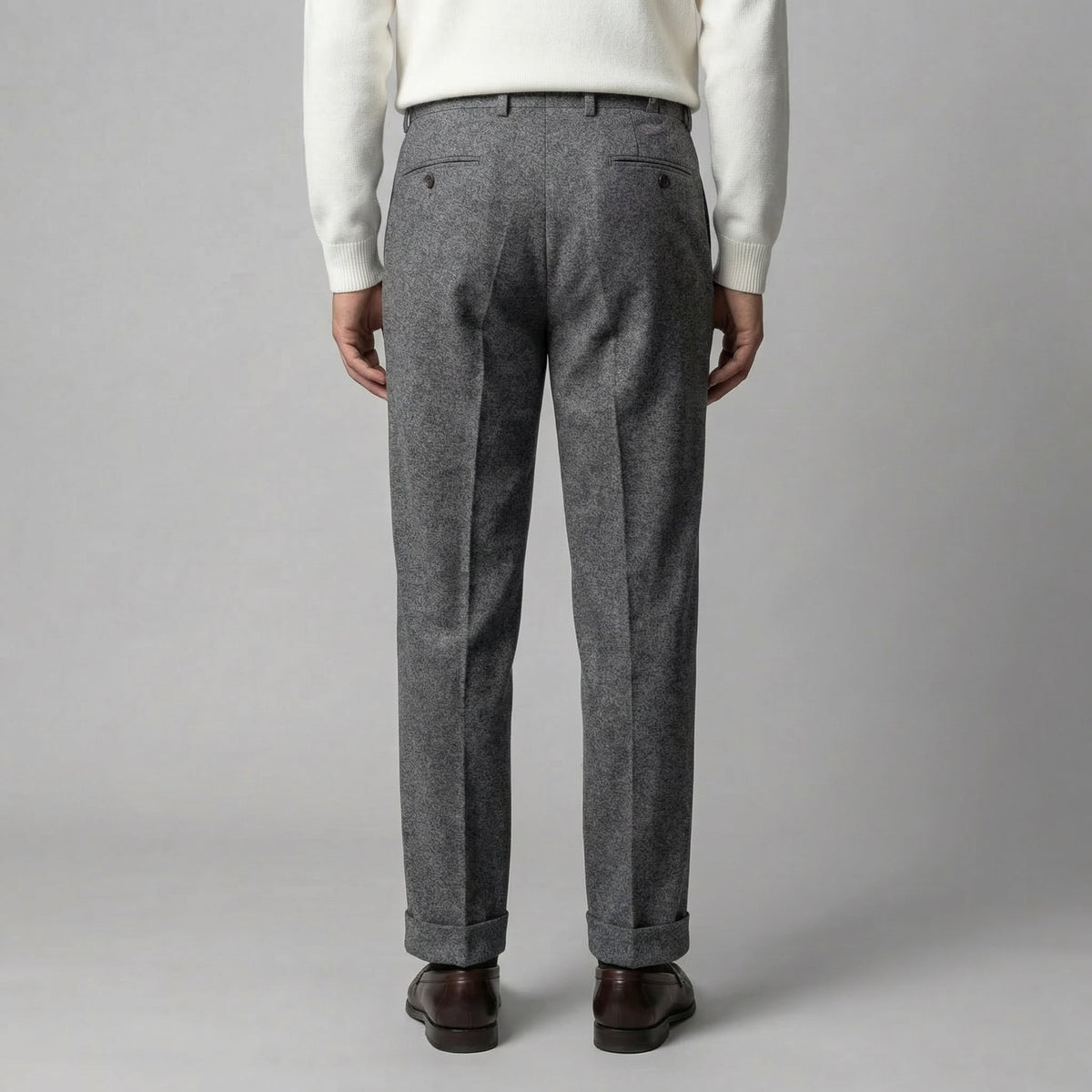 Men's Elegant Pleated Trousers with Side Adjuster