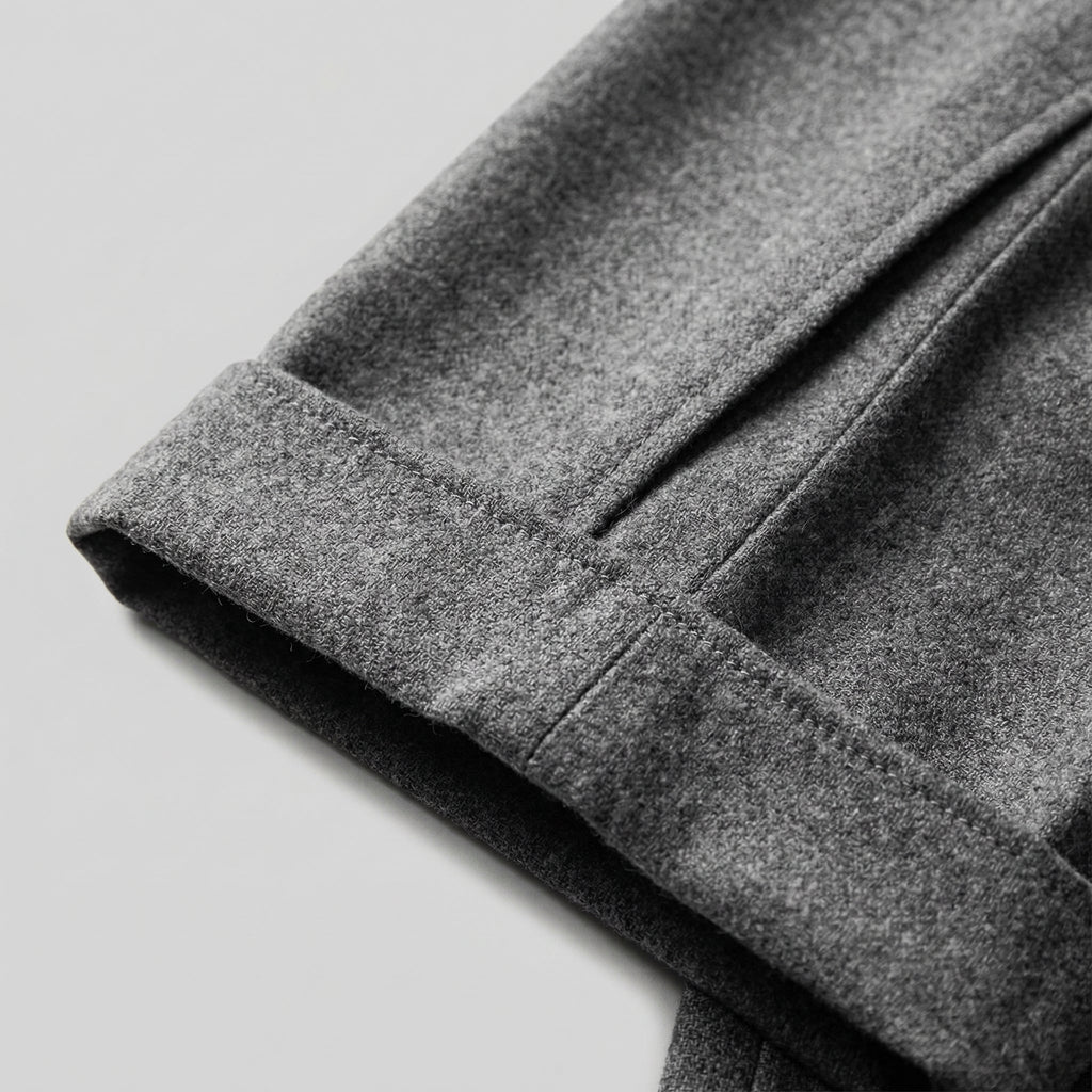 Men's Elegant Pleated Trousers with Side Adjuster