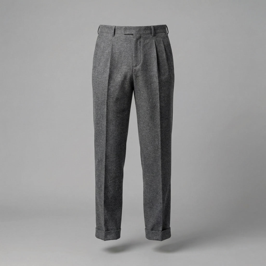 Men's Elegant Pleated Trousers with Side Adjuster