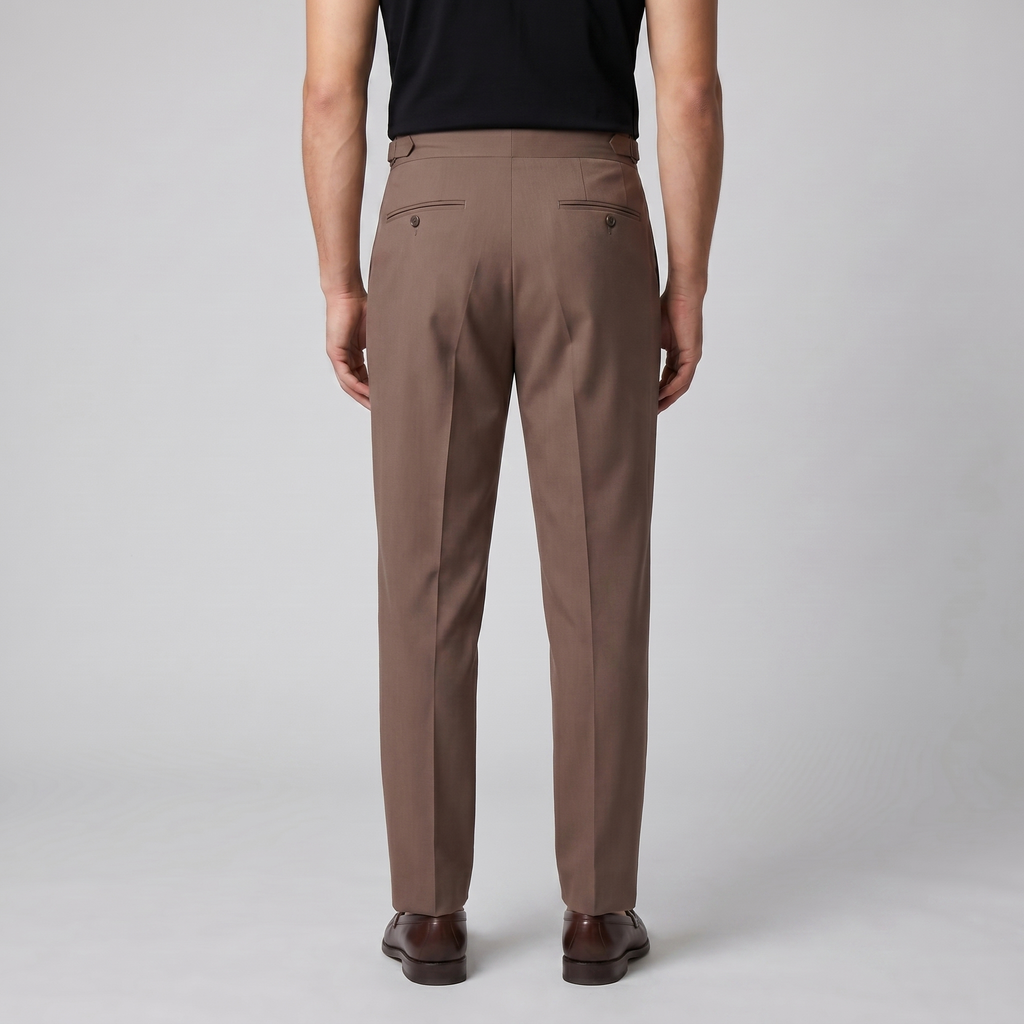 Men's High Waist Formal Trousers with Tailored Fit