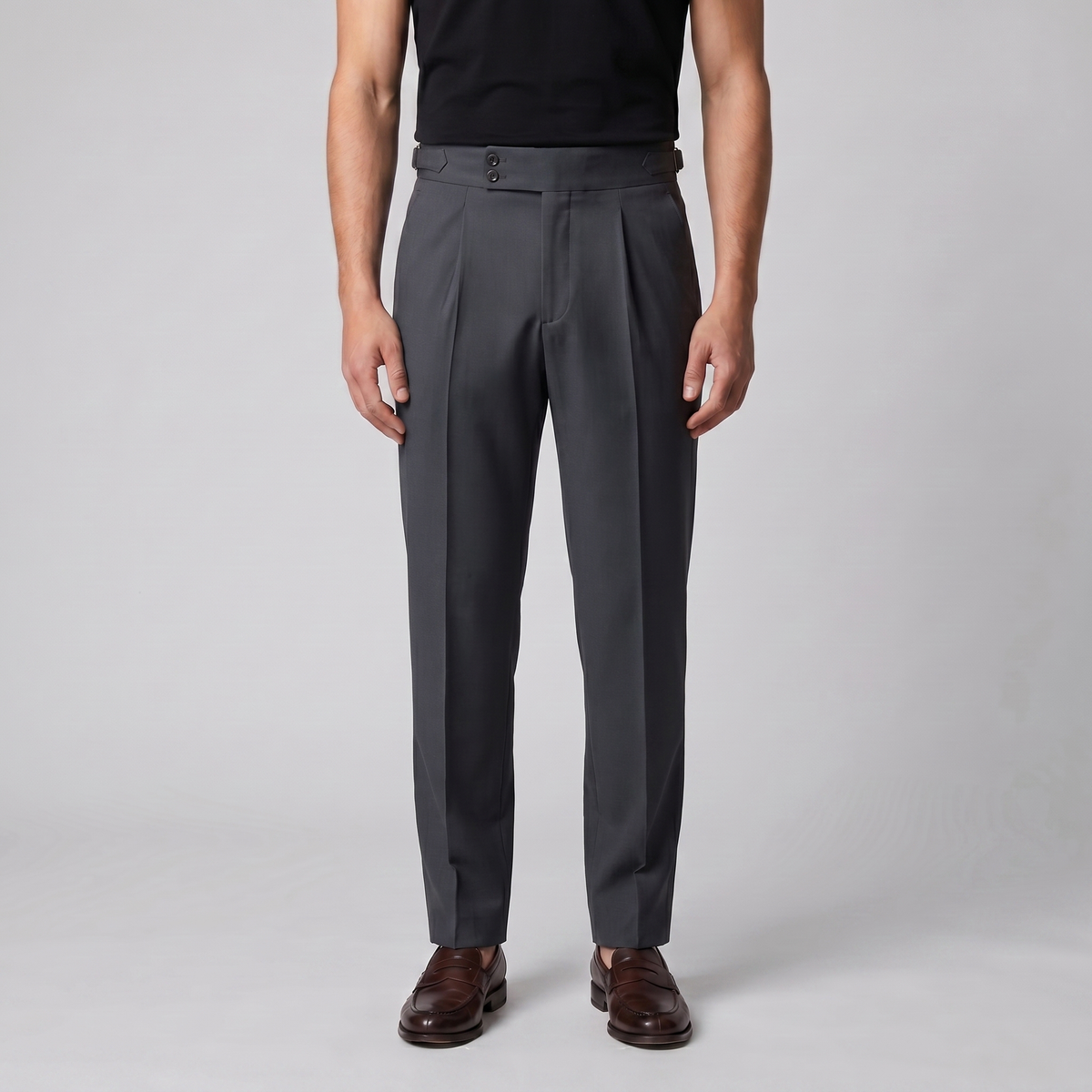 Men's High Waist Formal Trousers with Tailored Fit
