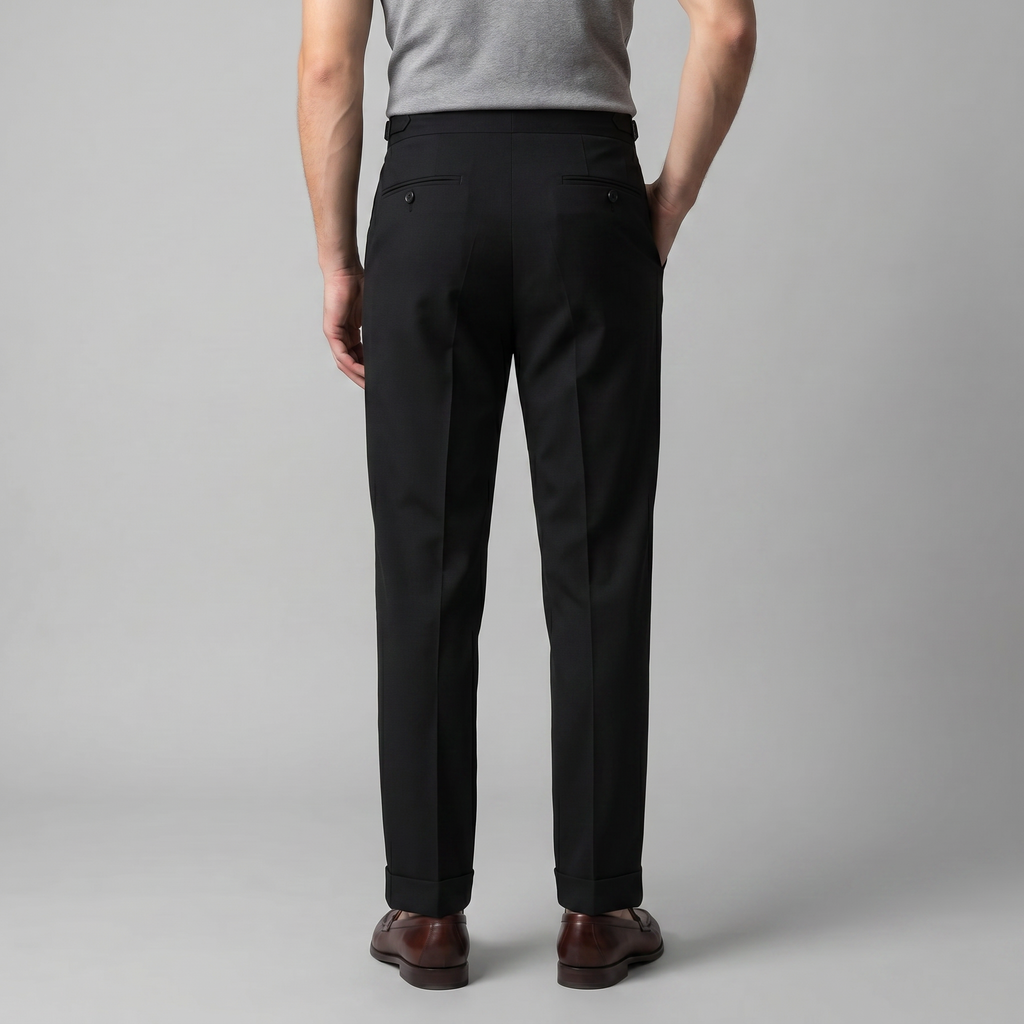 Men's High Waist Formal Trousers with Tailored Fit