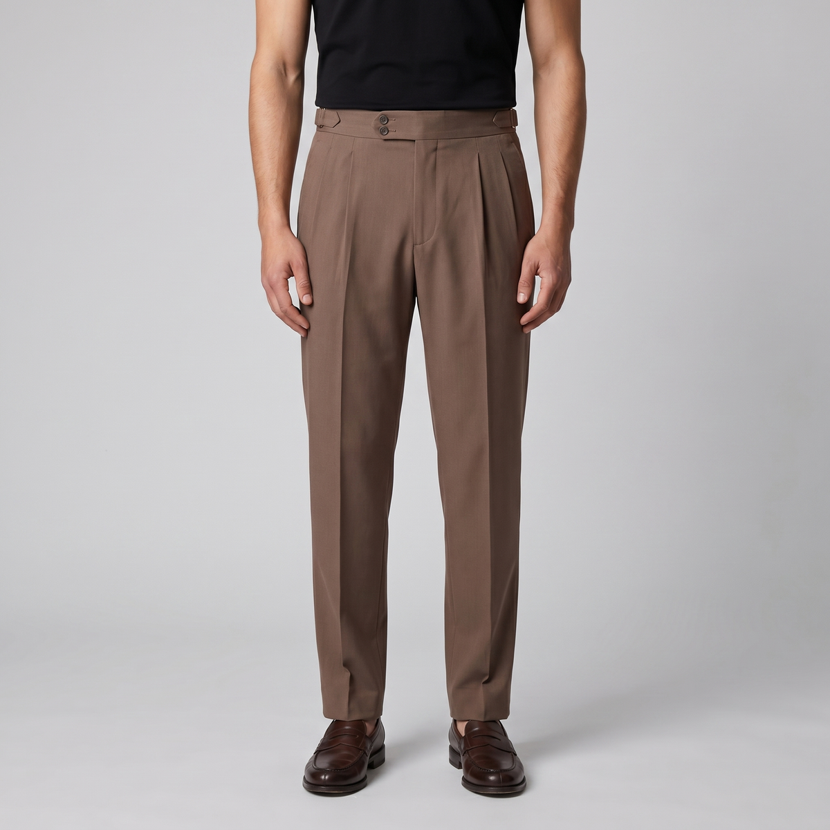 Men's High Waist Formal Trousers with Tailored Fit