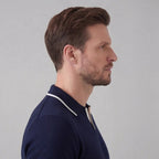 Men’s Knit Polo Shirt with White Trim