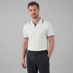 Men’s Knit Polo Shirt with White Trim