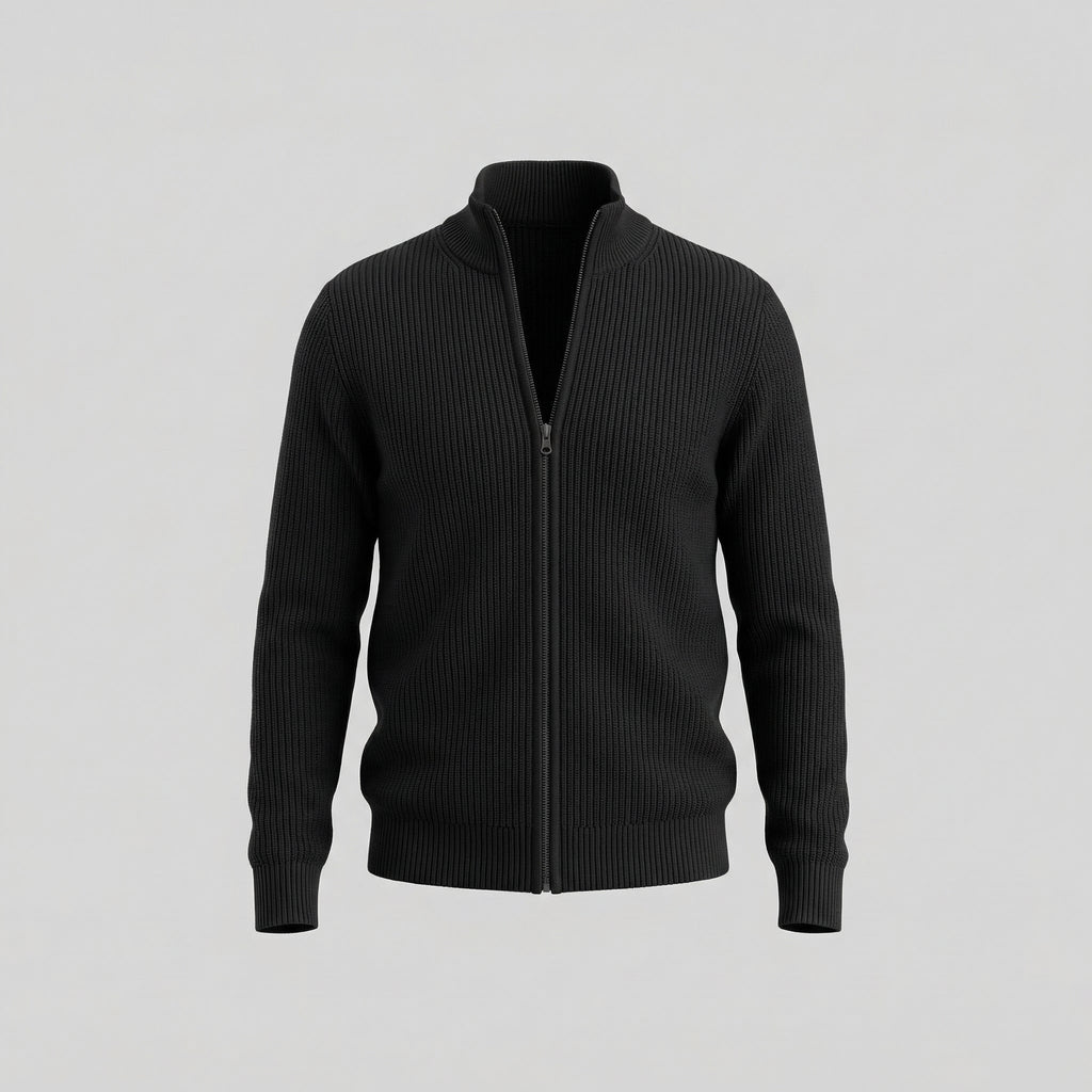 Men's Knitted Zip Up Cardigan