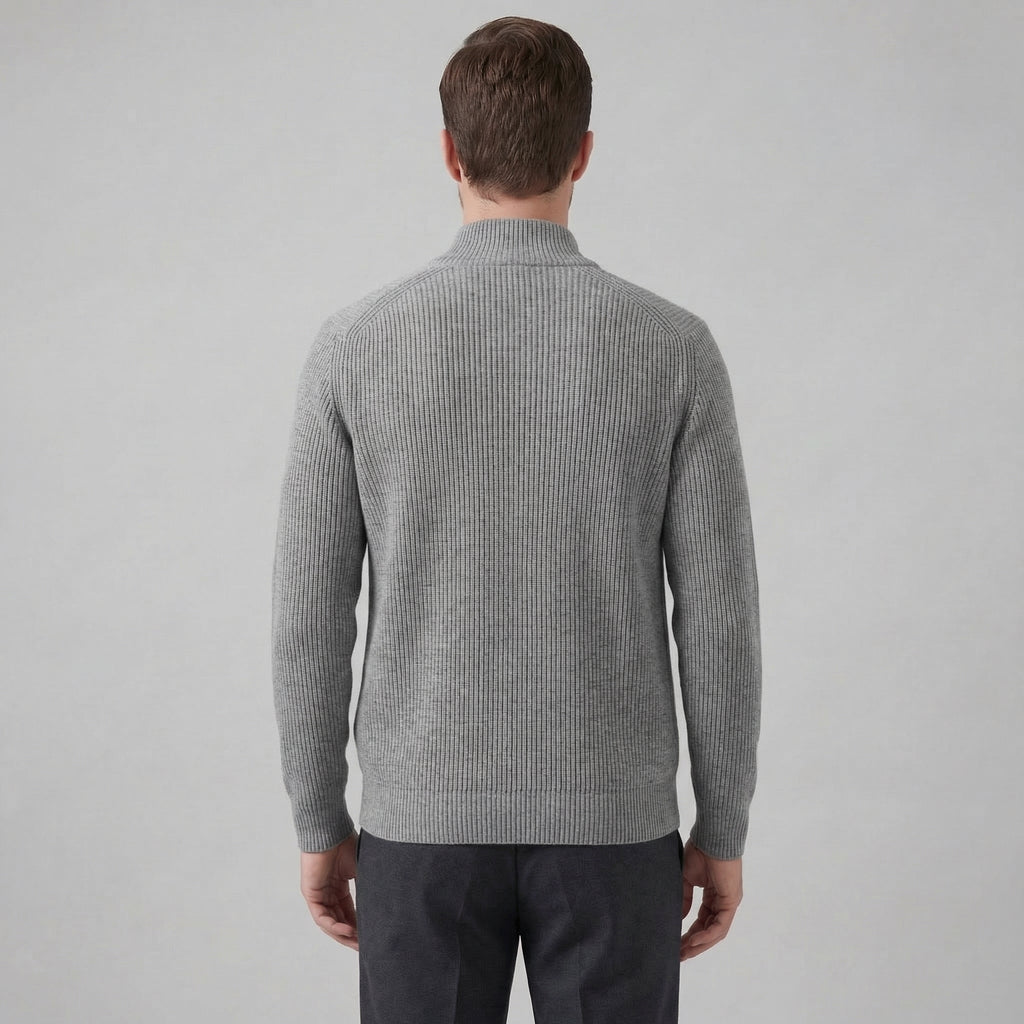 Men's Knitted Zip Up Cardigan