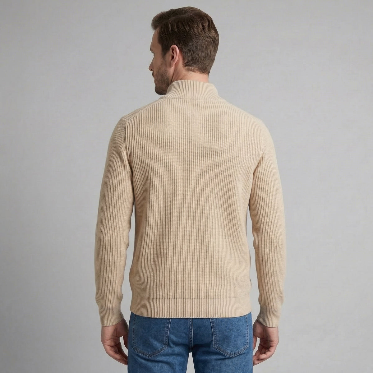Men's Knitted Zip Up Cardigan