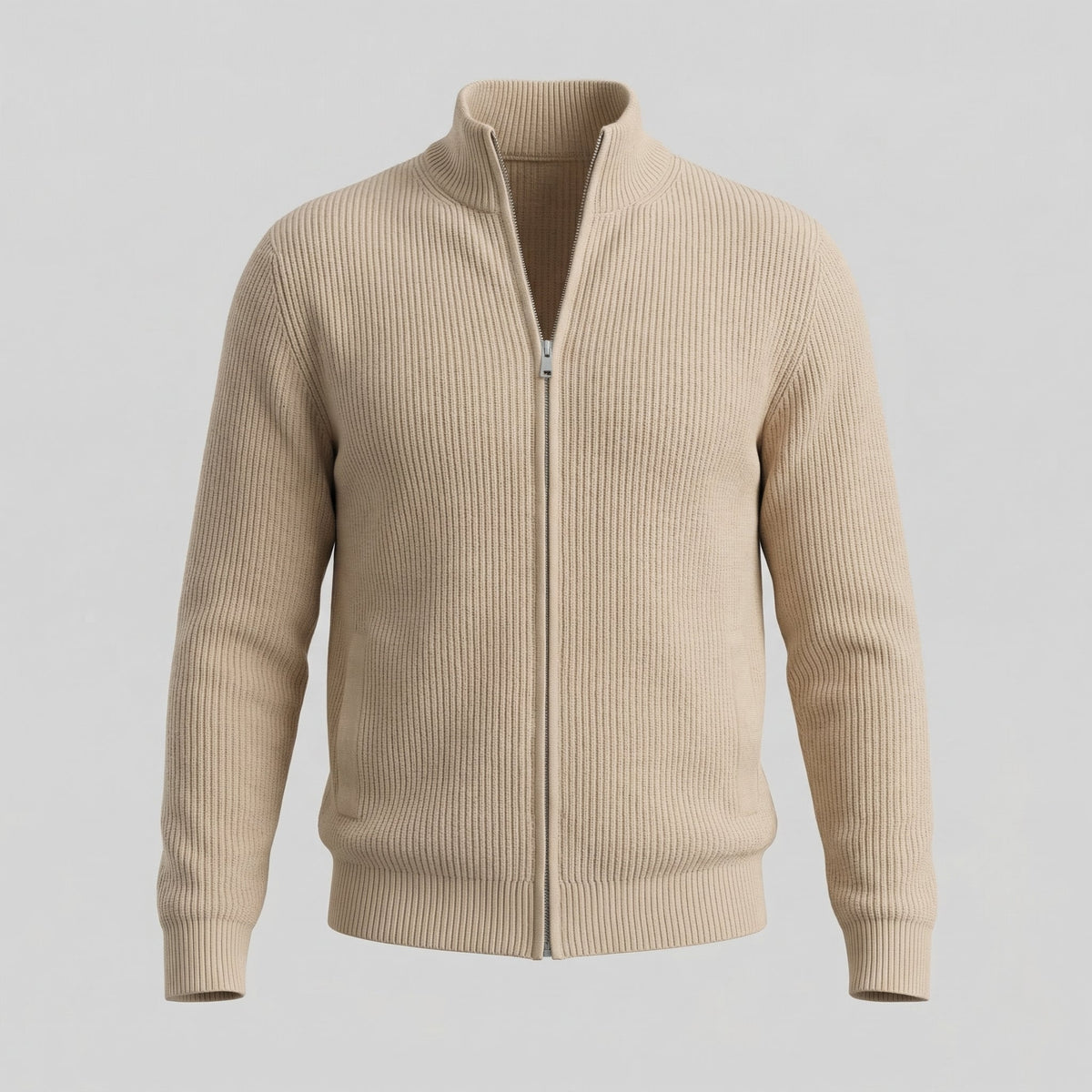Men's Knitted Zip Up Cardigan
