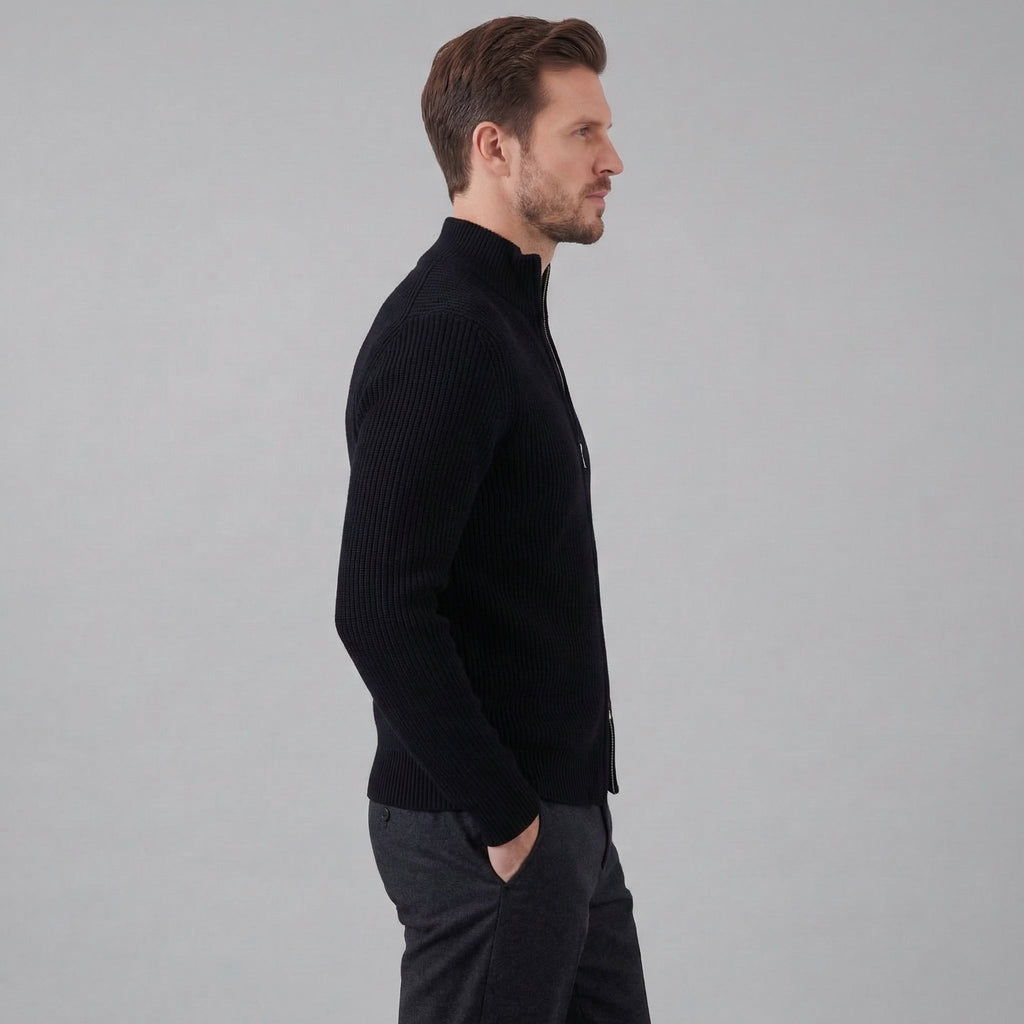 Men's Knitted Zip Up Cardigan