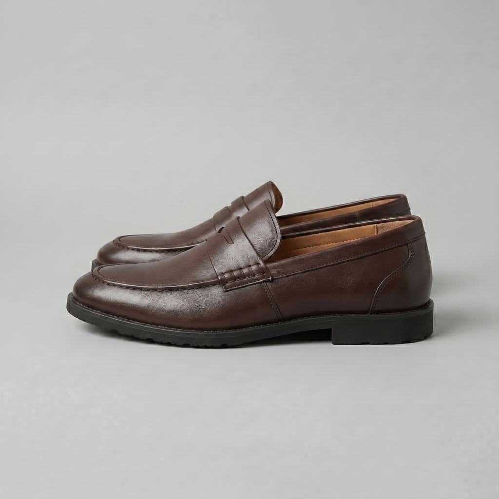 Men's Leather-Look Penny Loafers