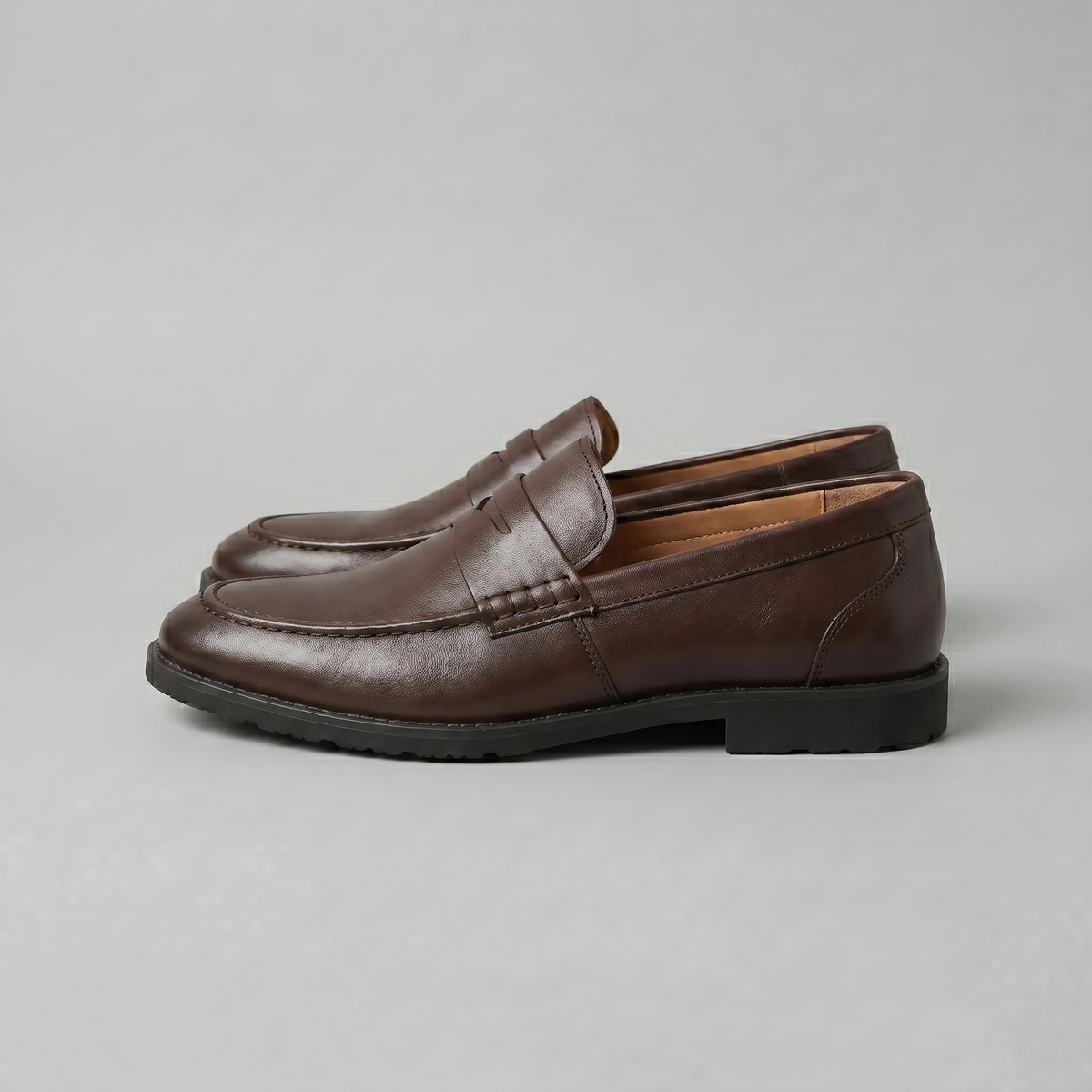 Men's Leather-Look Penny Loafers