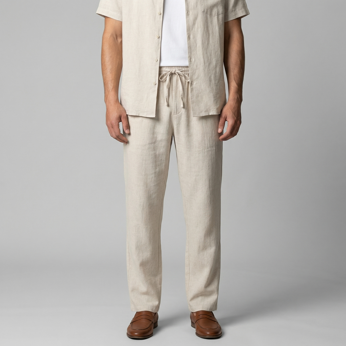 Men's Linen Slim Fit Trousers