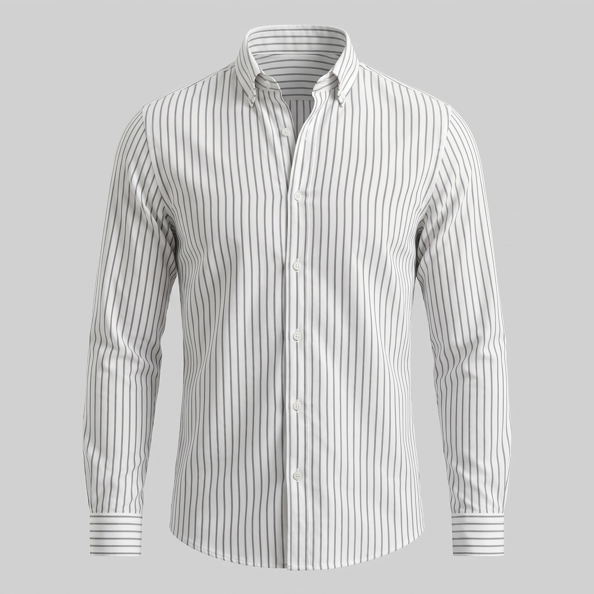 Men's Linen Vertical Stripe Dress Shirt