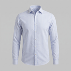 Men's Linen Vertical Stripe Dress Shirt