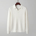 Men's Long Sleeved V-Neck Polo Shirt