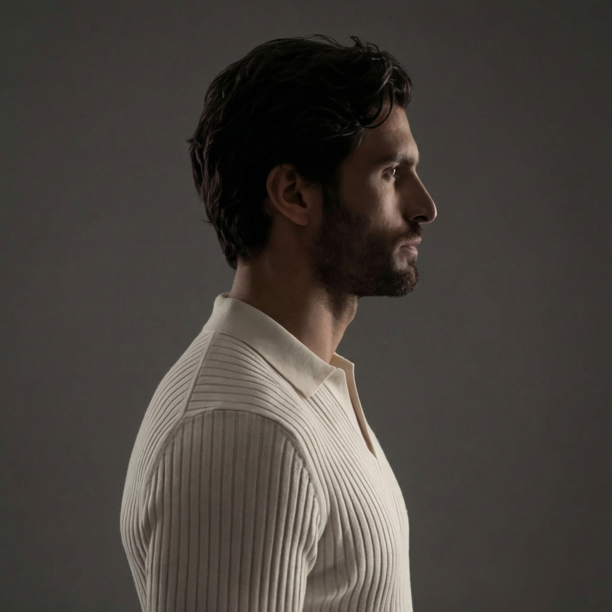 Men's Long Sleeved V-Neck Polo Shirt