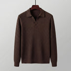 Men's Long Sleeved V-Neck Polo Shirt