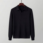 Men's Long Sleeved V-Neck Polo Shirt