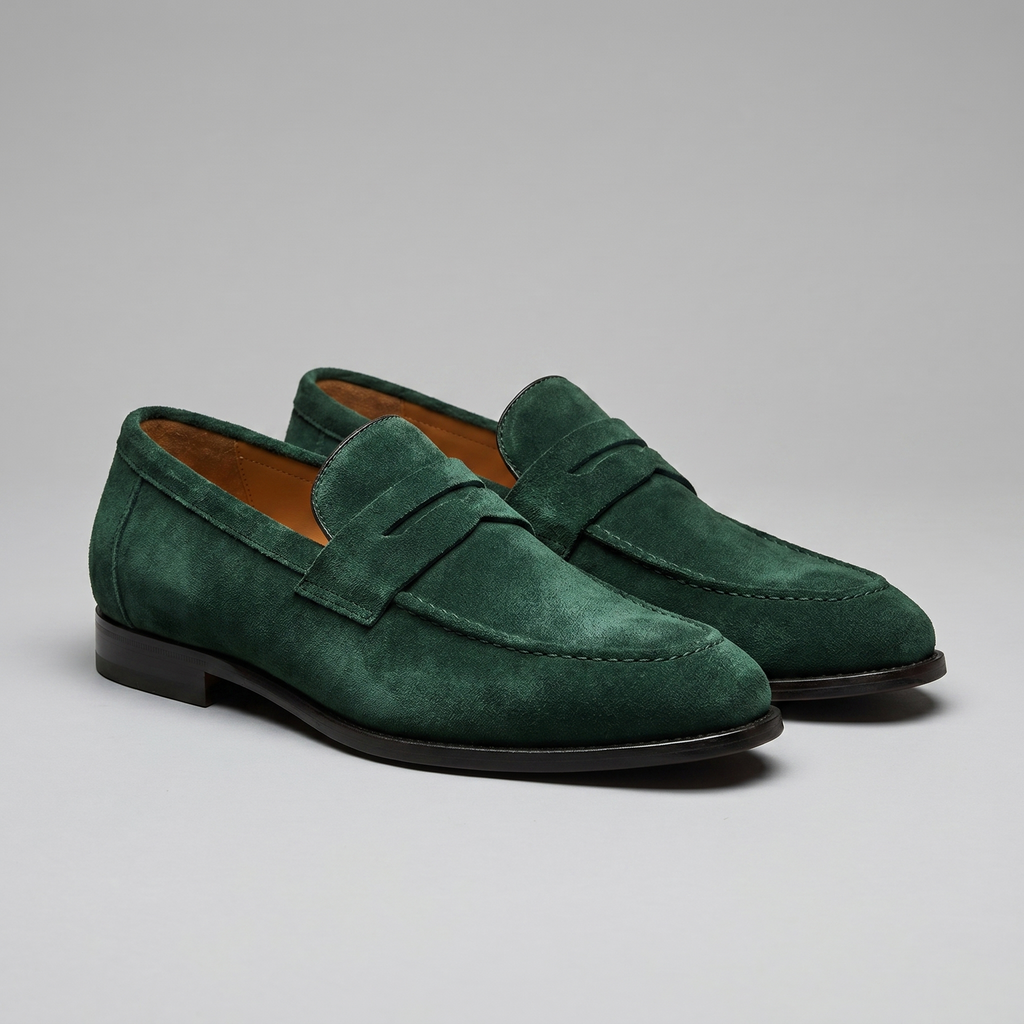 Men's Suede Penny Loafers