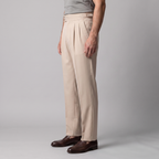 Men's Pleated Tailored Trousers with Turn-Ups