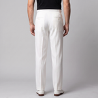 Men's Pleated Tailored Trousers with Turn-Ups