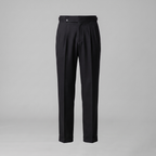 Men's Pleated Tailored Trousers with Turn-Ups