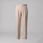 Men's Pleated Tailored Trousers with Turn-Ups