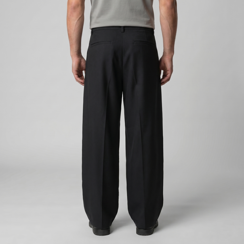 Men's Pleated Wide-Leg Tailored Trousers