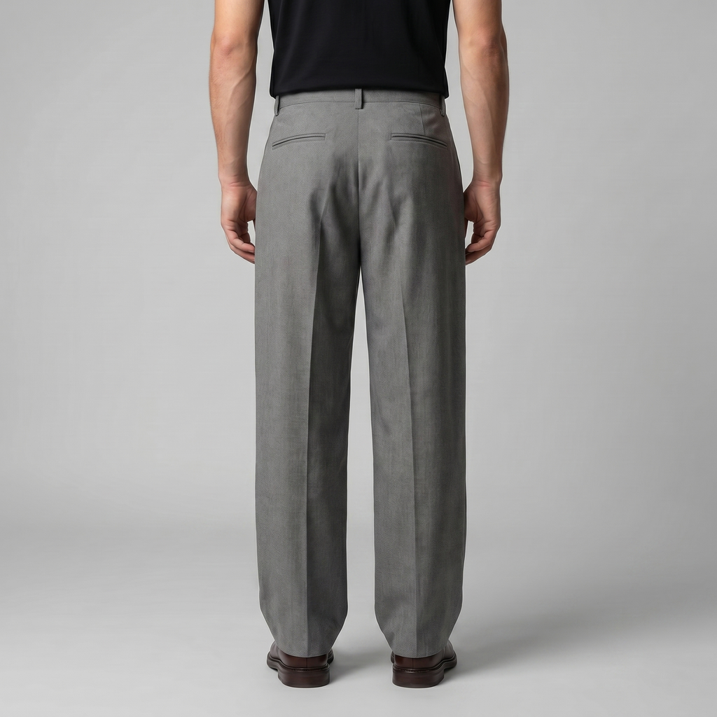 Men's Pleated Wide-Leg Tailored Trousers