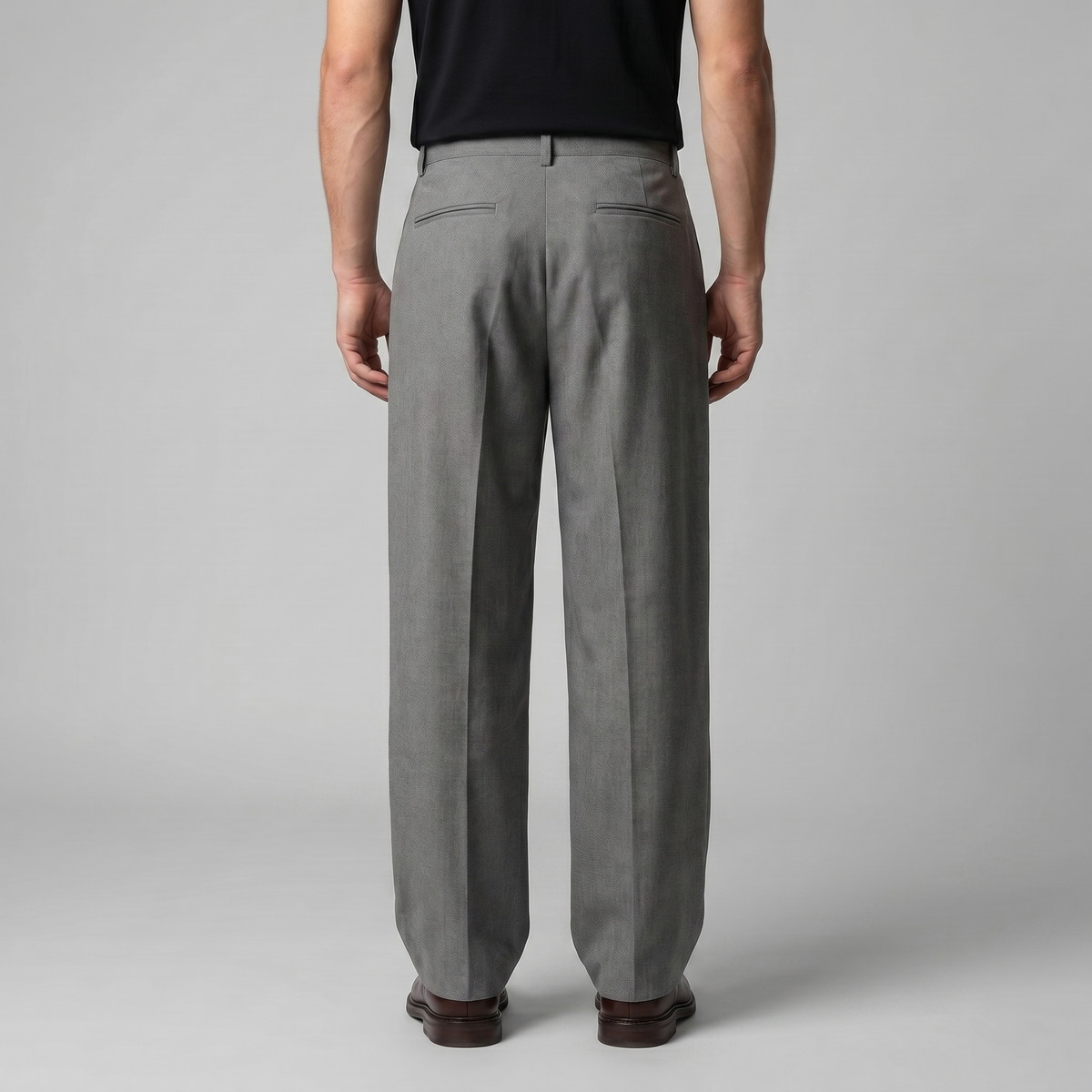 Men's Pleated Wide-Leg Tailored Trousers