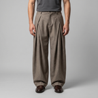 Men's Pleated Wide-Leg Tailored Trousers