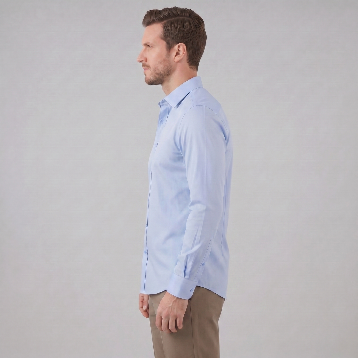 Men's Slim Fit Long-Sleeve Dress Shirt