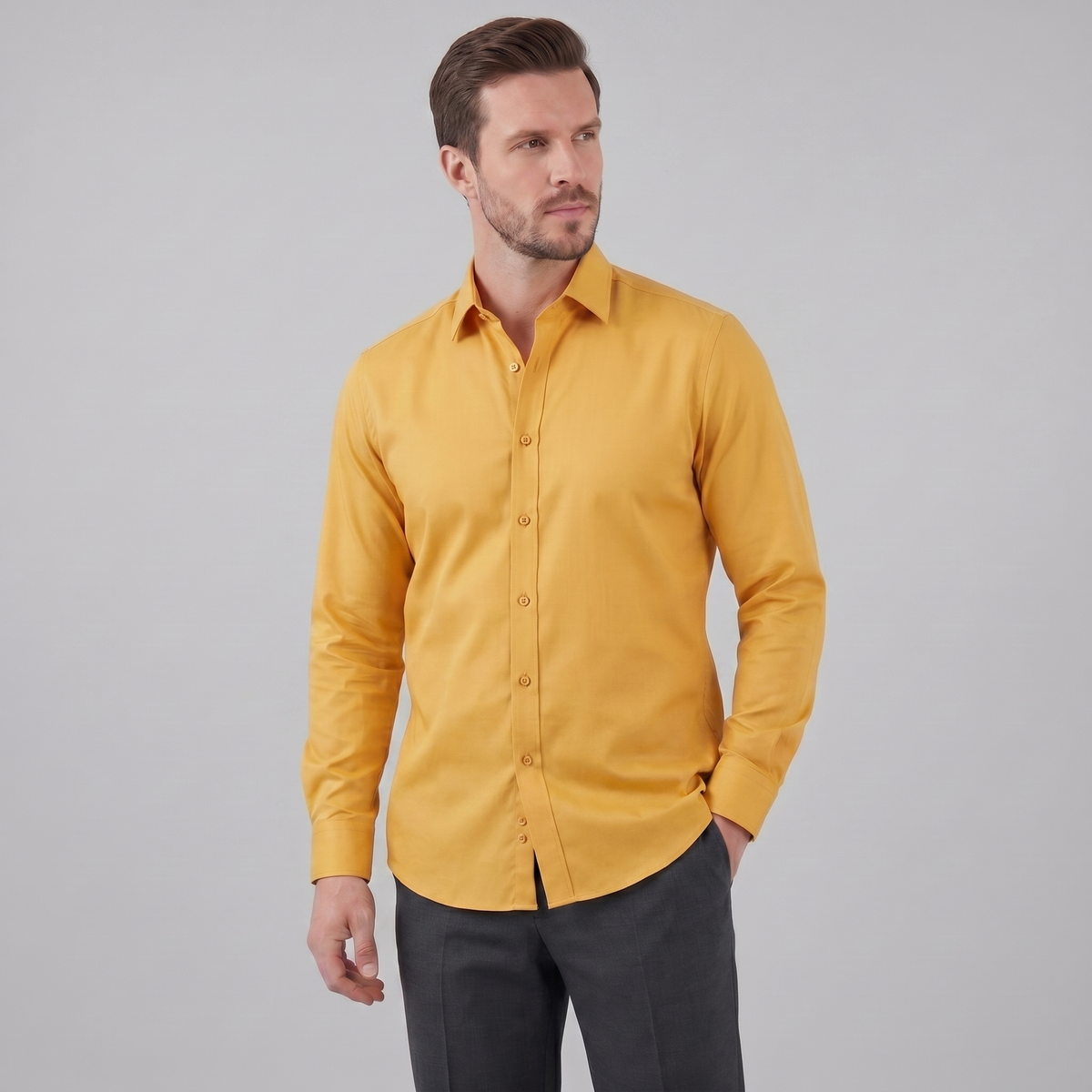 Men's Slim Fit Long-Sleeve Dress Shirt
