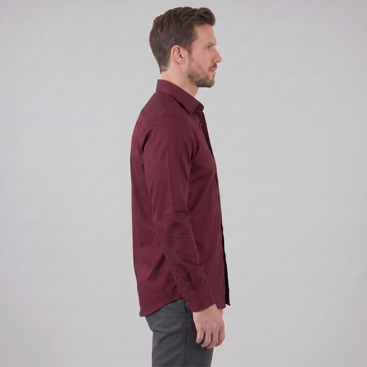 Men's Slim Fit Long-Sleeve Dress Shirt