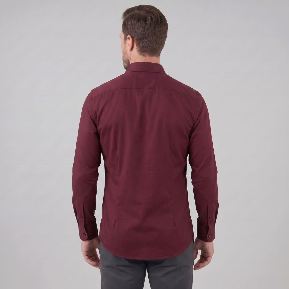 Men's Slim Fit Long-Sleeve Dress Shirt