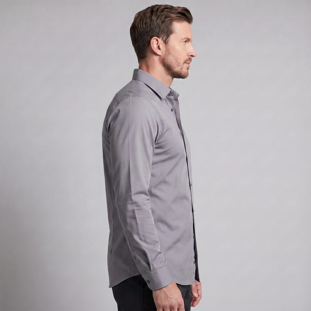 Men's Slim Fit Long-Sleeve Dress Shirt