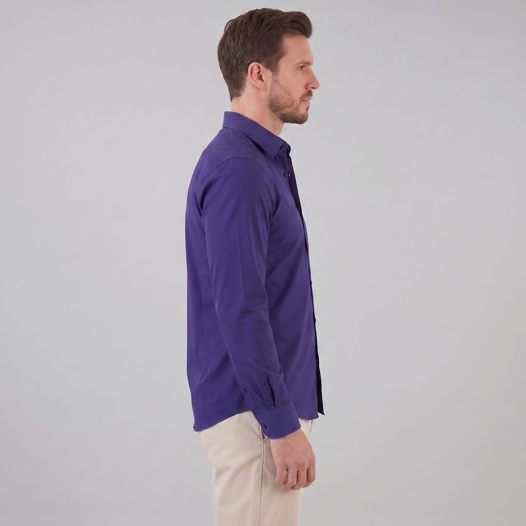 Men's Slim Fit Long-Sleeve Dress Shirt