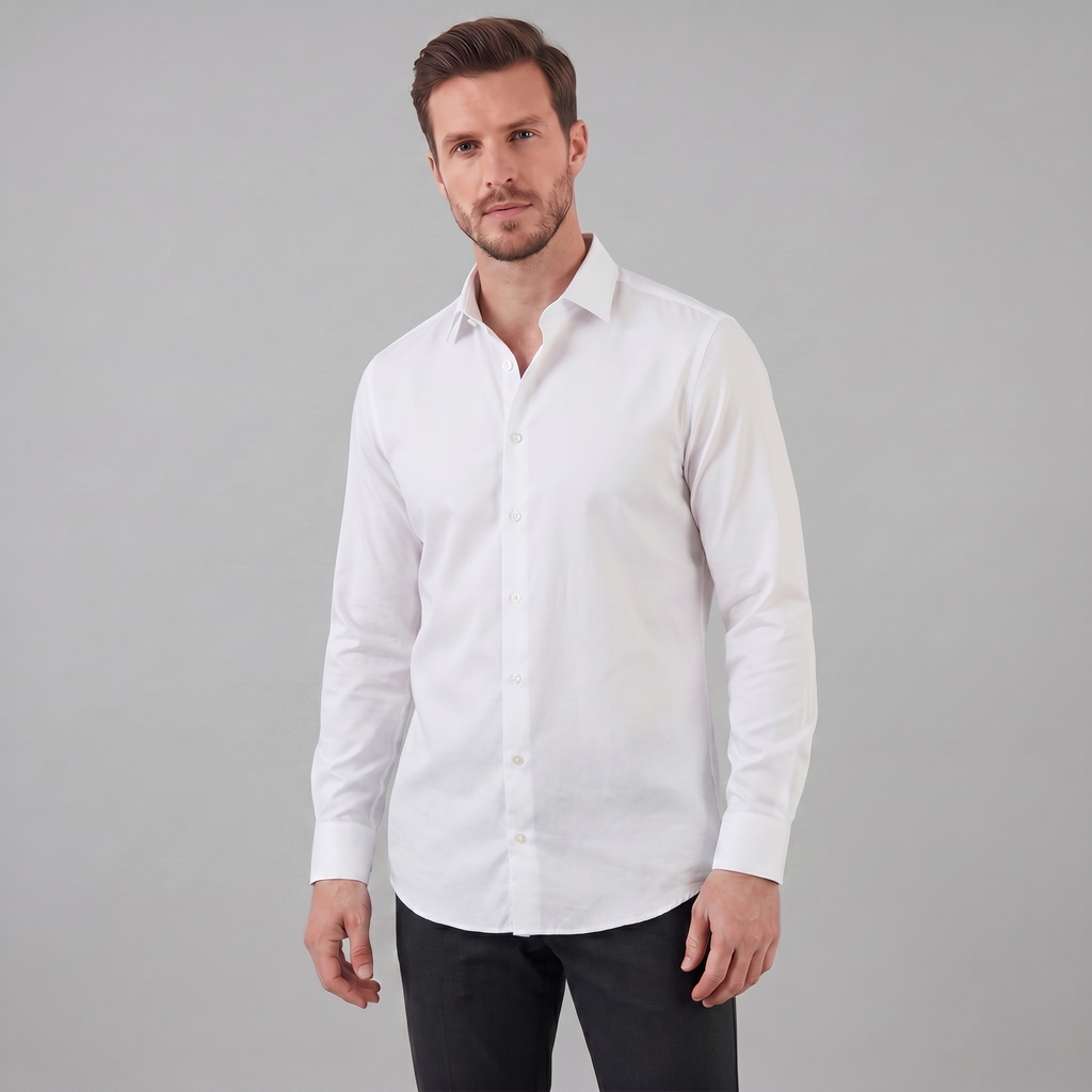 Men's Slim Fit Long-Sleeve Dress Shirt