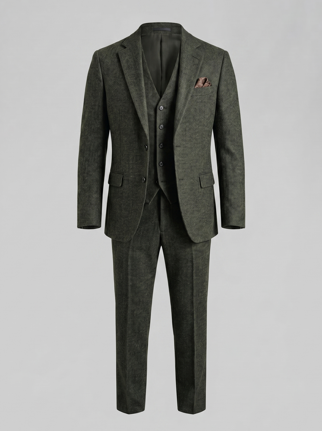 Men's Slim Fit Three-Piece Suit with Vest for Weddings