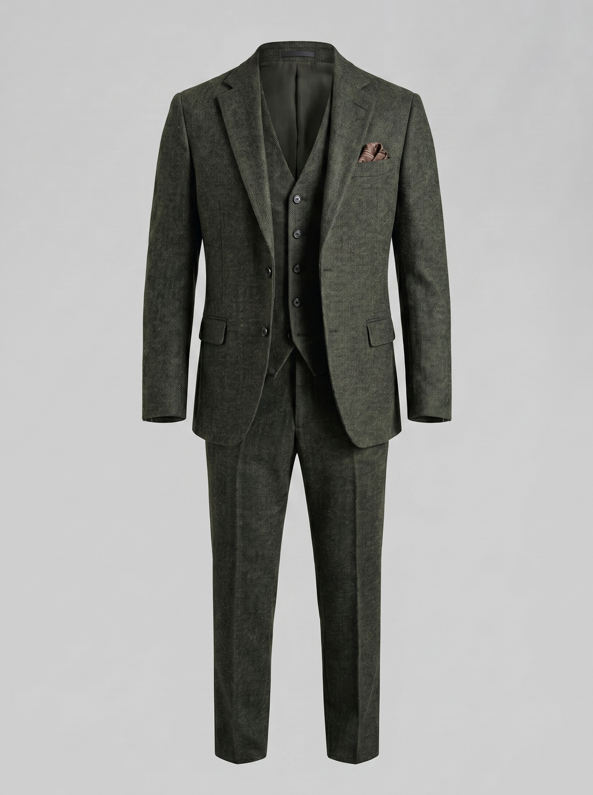 Men's Slim Fit Three-Piece Suit with Vest for Weddings