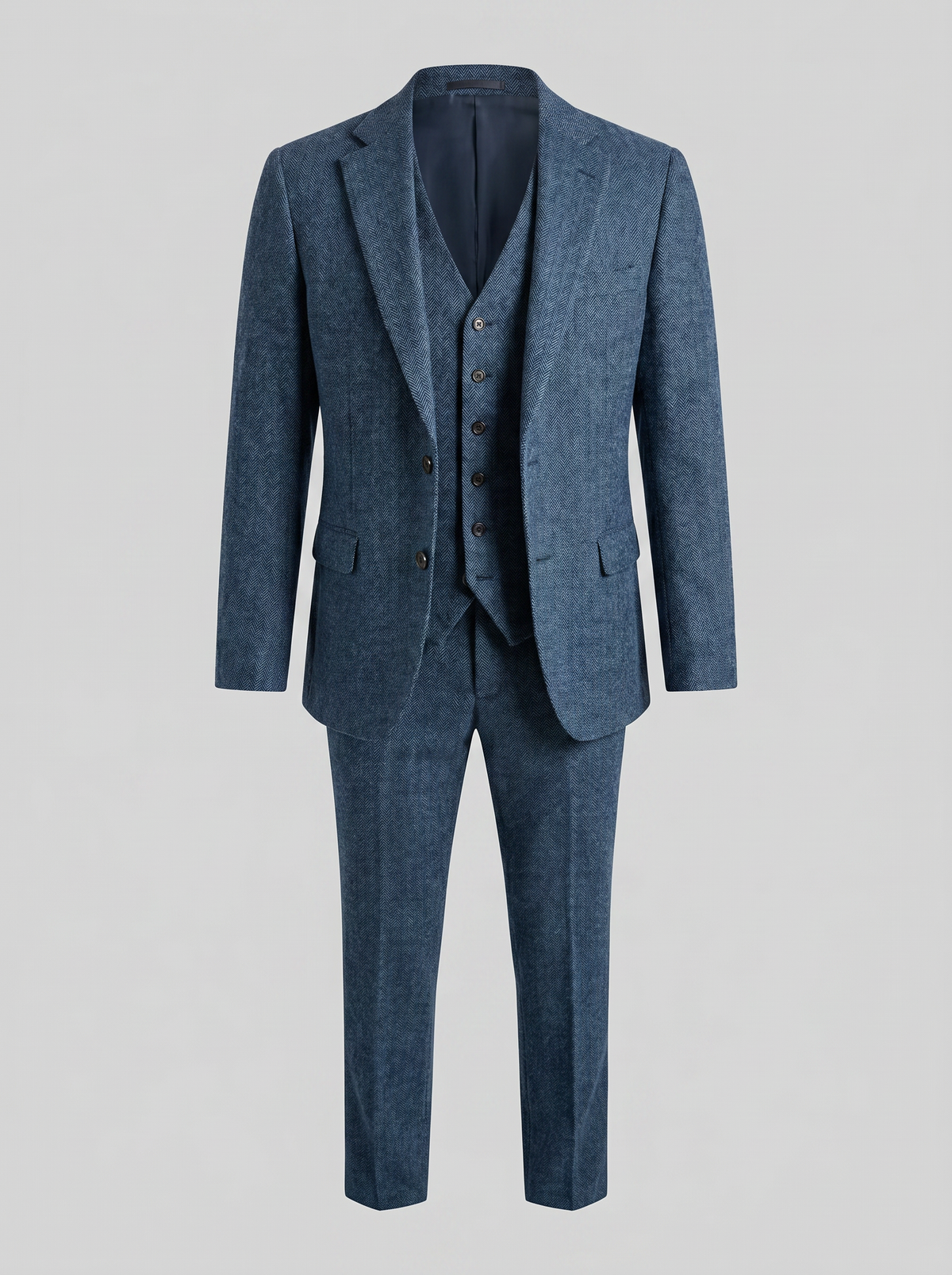 Men's Slim Fit Three-Piece Suit with Vest for Weddings