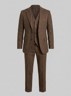 Men's Slim Fit Three-Piece Suit with Vest for Weddings