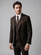 Men's Slim Fit Three-Piece Suit with Vest for Weddings