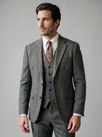 Men's Slim Fit Three-Piece Suit with Vest for Weddings
