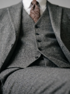 Men's Slim Fit Three-Piece Suit with Vest for Weddings